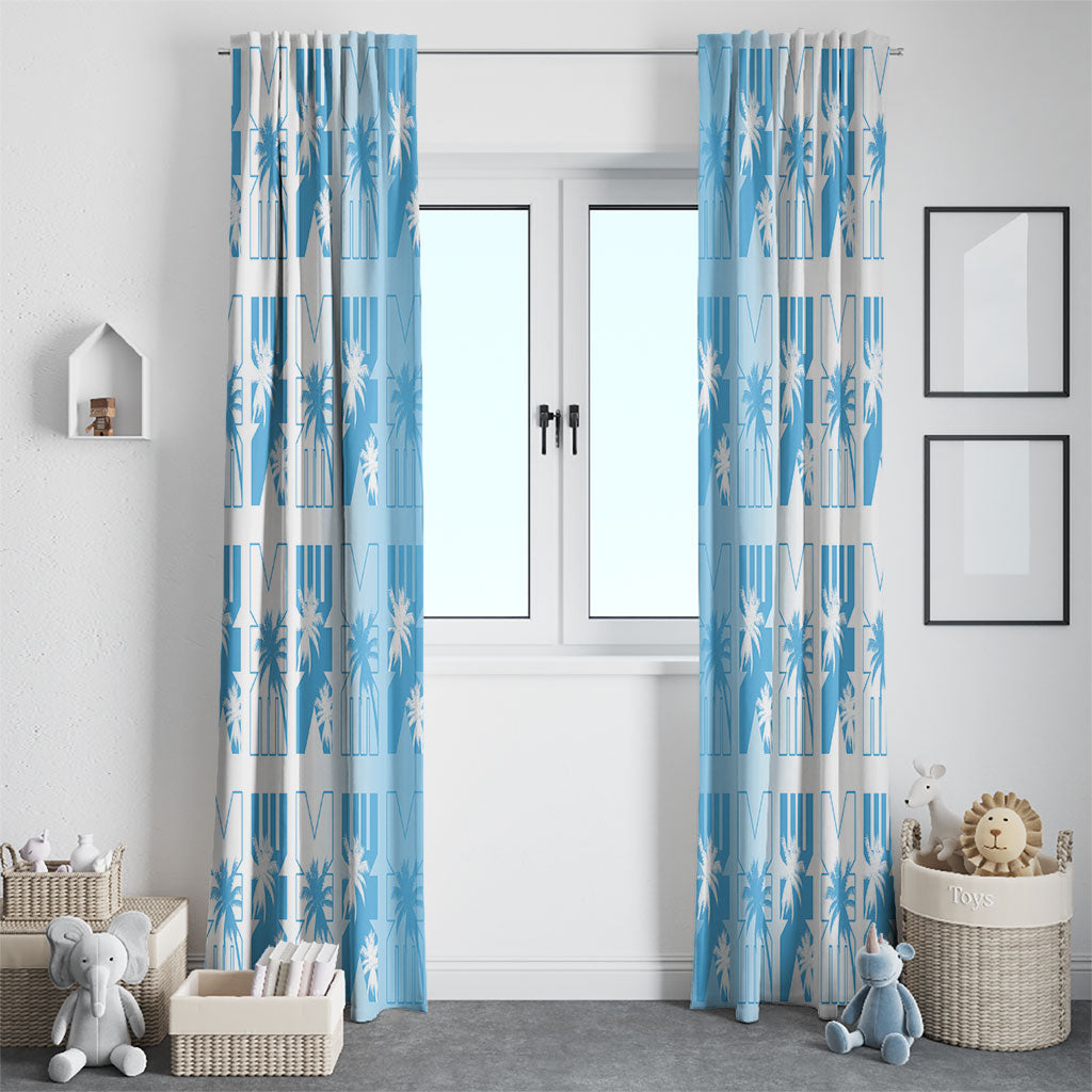Bula Fiji Window Curtain White Makare Masi Tapa Pattern LT05 - Polynesian Pride