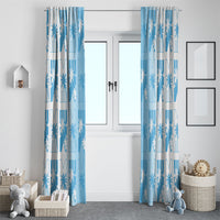Bula Fiji Window Curtain White Makare Masi Tapa Pattern LT05 - Polynesian Pride