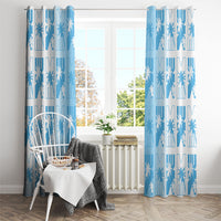 Bula Fiji Window Curtain White Makare Masi Tapa Pattern LT05 - Polynesian Pride