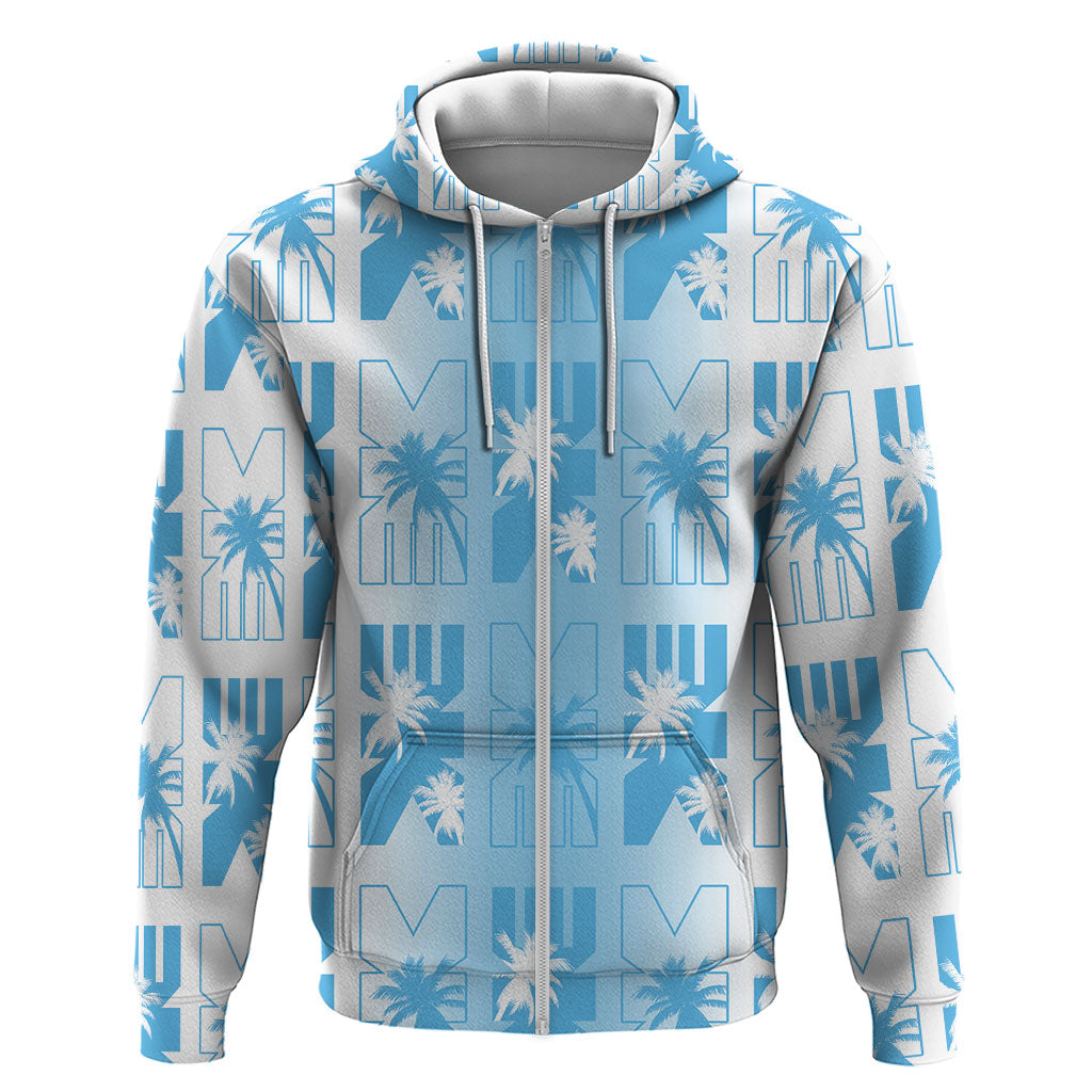 Bula Fiji Zip Hoodie White Makare Masi Tapa Pattern LT05 Zip Hoodie White - Polynesian Pride