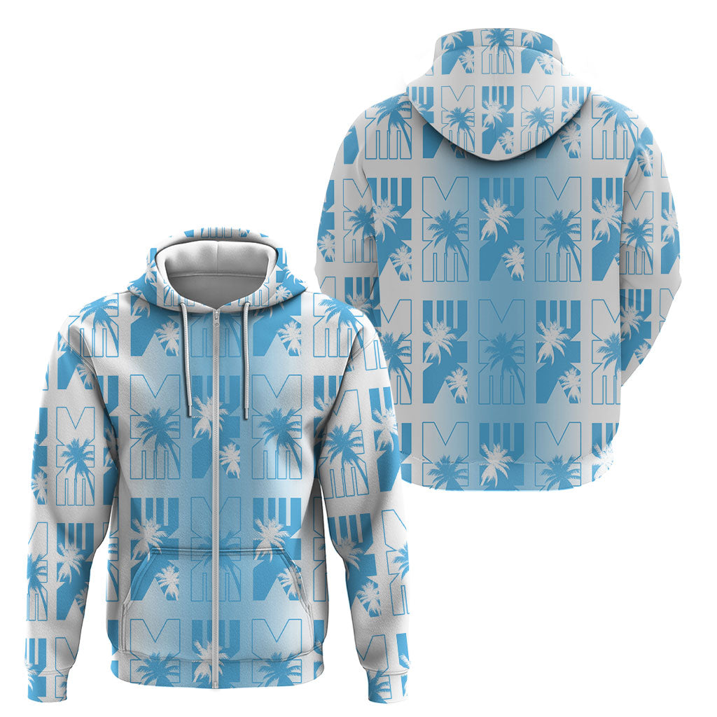 Bula Fiji Zip Hoodie White Makare Masi Tapa Pattern LT05 - Polynesian Pride