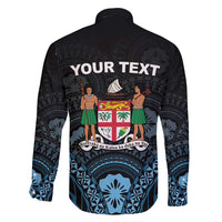 Personalised Happy Fiji Day 1970 Family Matching Long Sleeve Bodycon Dress and Hawaiian Shirt Flag Grunge Style LT05 - Polynesian Pride