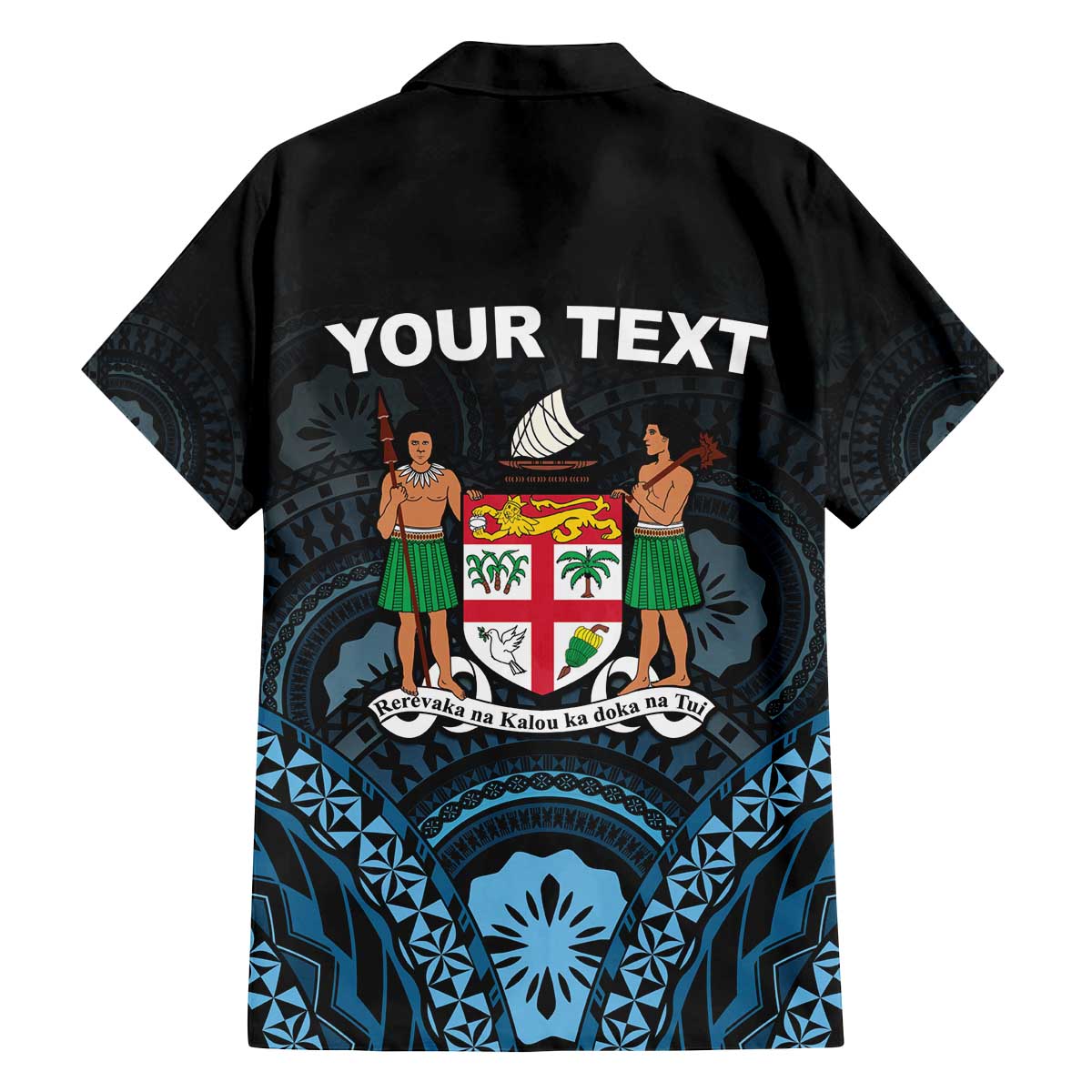 Personalised Happy Fiji Day 1970 Family Matching Off Shoulder Short Dress and Hawaiian Shirt Flag Grunge Style LT05 - Polynesian Pride