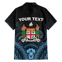 Personalised Happy Fiji Day 1970 Family Matching Short Sleeve Bodycon Dress and Hawaiian Shirt Flag Grunge Style LT05 - Polynesian Pride