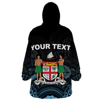 Personalised Happy Fiji Day 1970 Wearable Blanket Hoodie Flag Grunge Style LT05 - Polynesian Pride