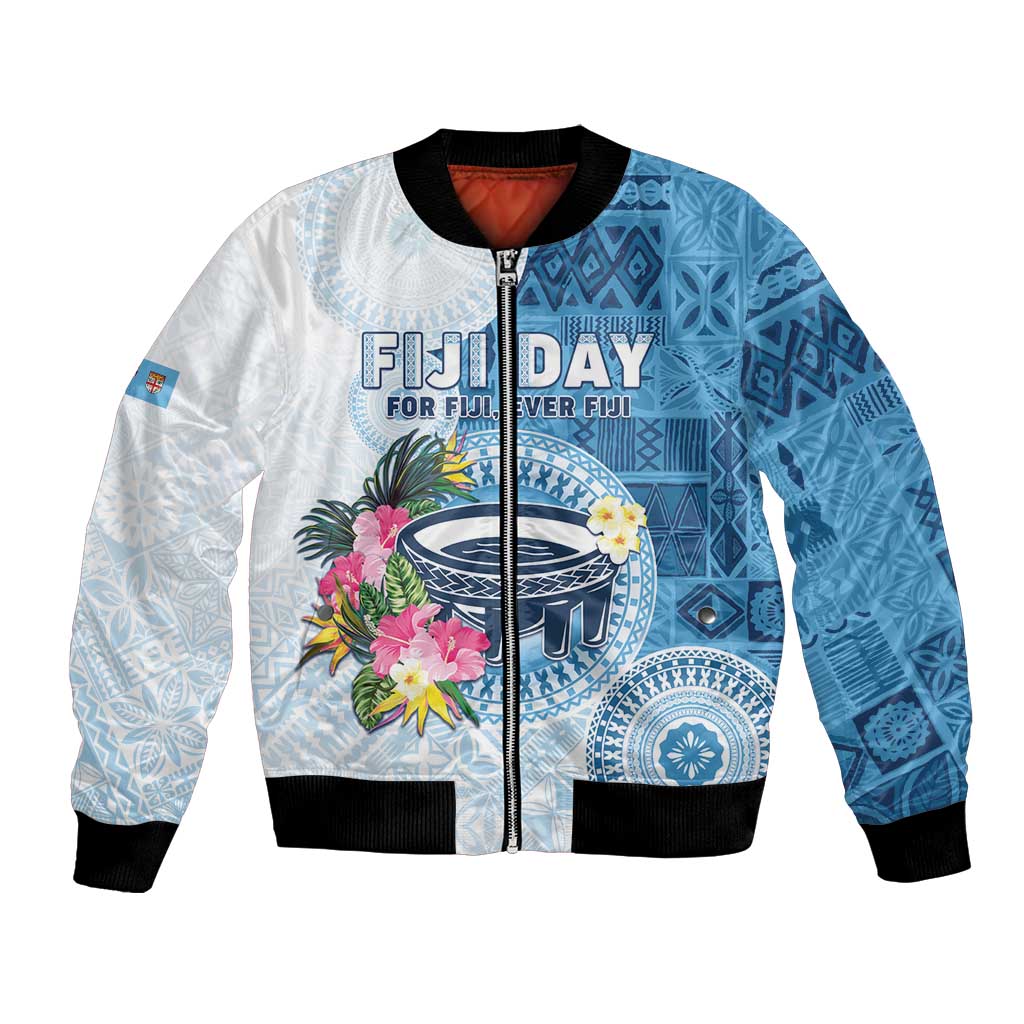 Fiji Day Bomber Jacket Proud To Be Fijian LT05 Unisex Blue - Polynesian Pride