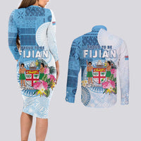 Fiji Day Couples Matching Long Sleeve Bodycon Dress and Long Sleeve Button Shirt Proud To Be Fijian LT05 - Polynesian Pride
