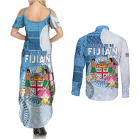Fiji Day Couples Matching Summer Maxi Dress and Long Sleeve Button Shirt Proud To Be Fijian LT05 - Polynesian Pride
