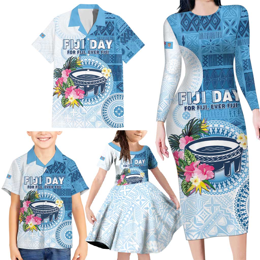 Fiji Day Family Matching Long Sleeve Bodycon Dress and Hawaiian Shirt Proud To Be Fijian LT05 - Polynesian Pride