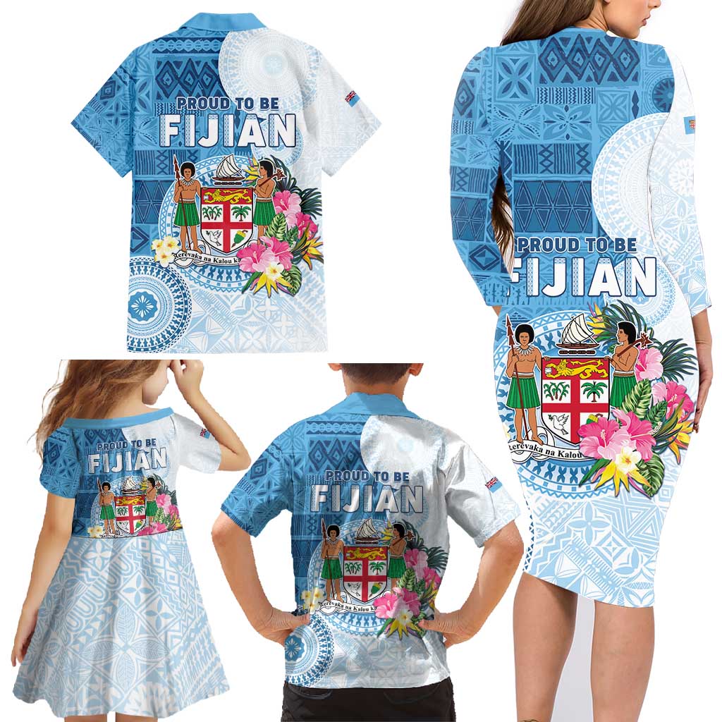 Fiji Day Family Matching Long Sleeve Bodycon Dress and Hawaiian Shirt Proud To Be Fijian LT05 - Polynesian Pride