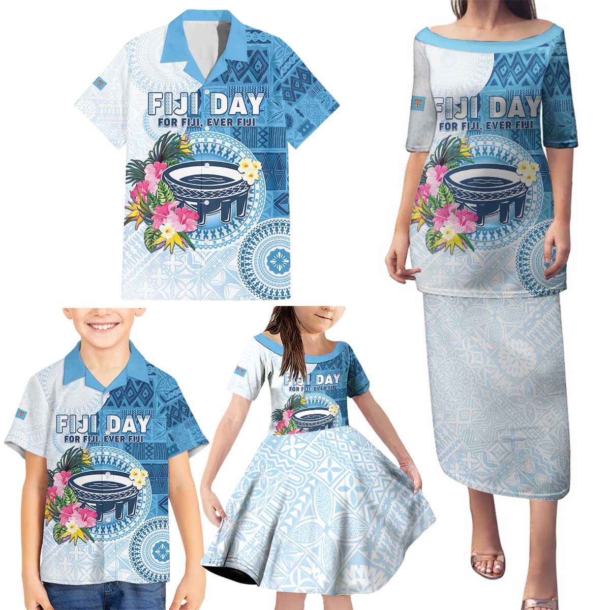 Fiji Day Family Matching Puletasi and Hawaiian Shirt Proud To Be Fijian LT05 - Polynesian Pride