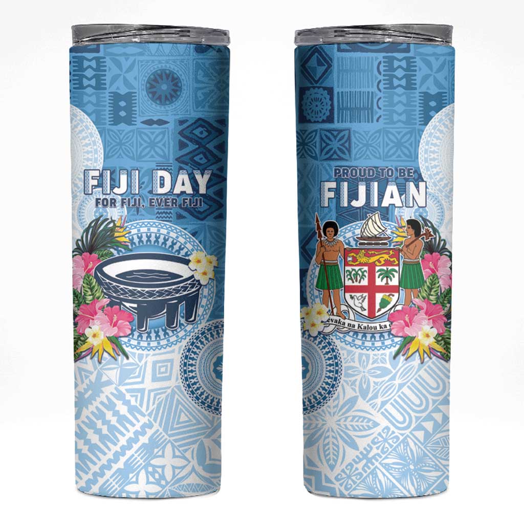 Fiji Day Skinny Tumbler Proud To Be Fijian LT05 Blue - Polynesian Pride
