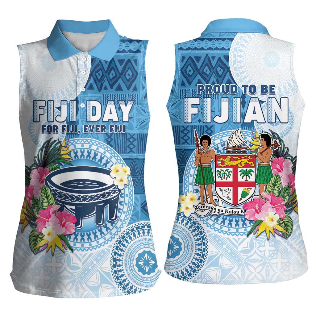 Fiji Day Women Sleeveless Polo Shirt Proud To Be Fijian LT05 - Polynesian Pride