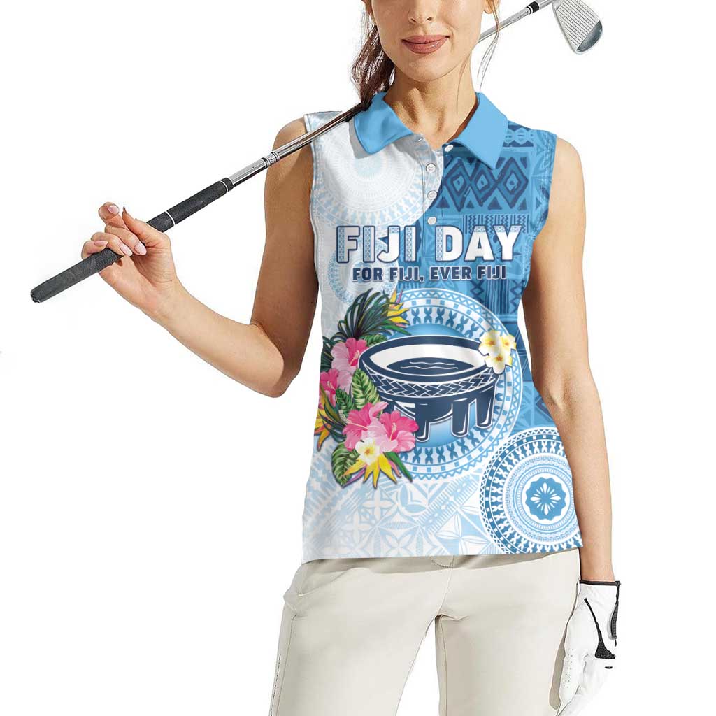 Fiji Day Women Sleeveless Polo Shirt Proud To Be Fijian LT05 - Polynesian Pride