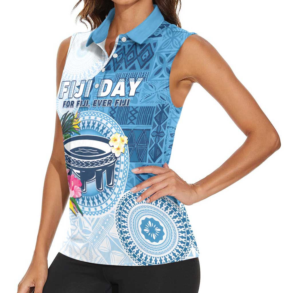 Fiji Day Women Sleeveless Polo Shirt Proud To Be Fijian LT05 - Polynesian Pride