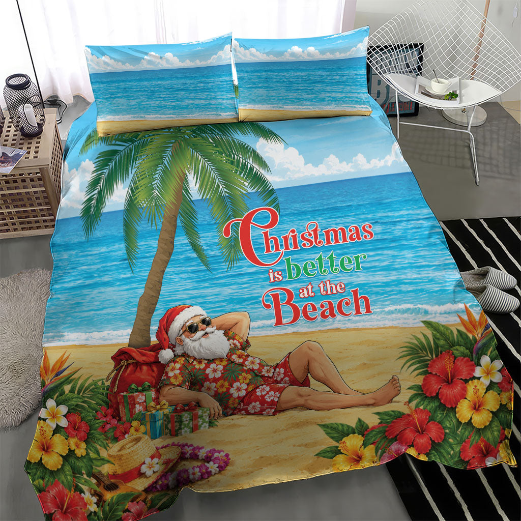Hawaii Jolly Christmas Bedding Set Xmas Is Better At The Beach