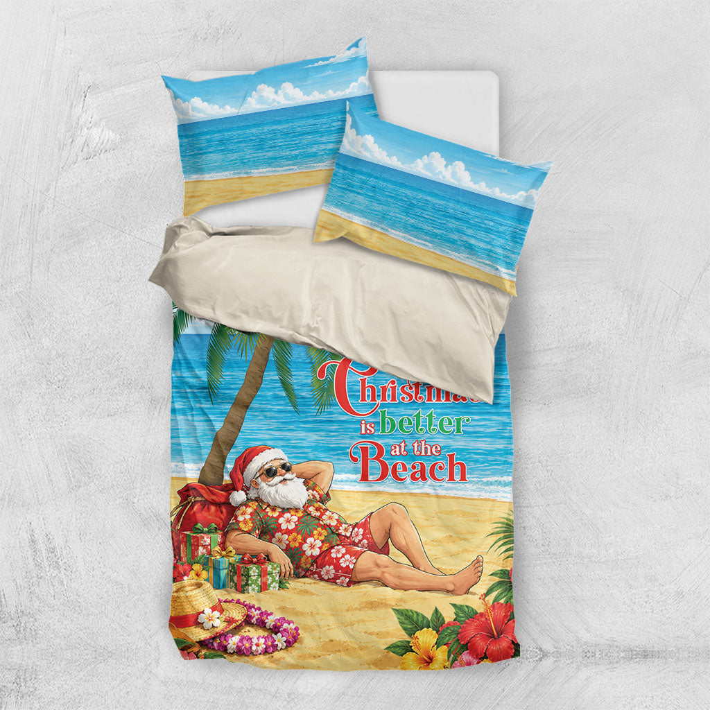Hawaii Jolly Christmas Bedding Set Xmas Is Better At The Beach