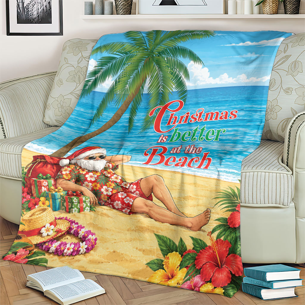 Hawaii Jolly Christmas Blanket Xmas Is Better At The Beach