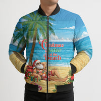 Hawaii Jolly Christmas Bomber Puffer Jacket Xmas Is Better At The Beach