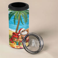 Hawaii Jolly Christmas 4 in 1 Can Cooler Tumbler Xmas Is Better At The Beach