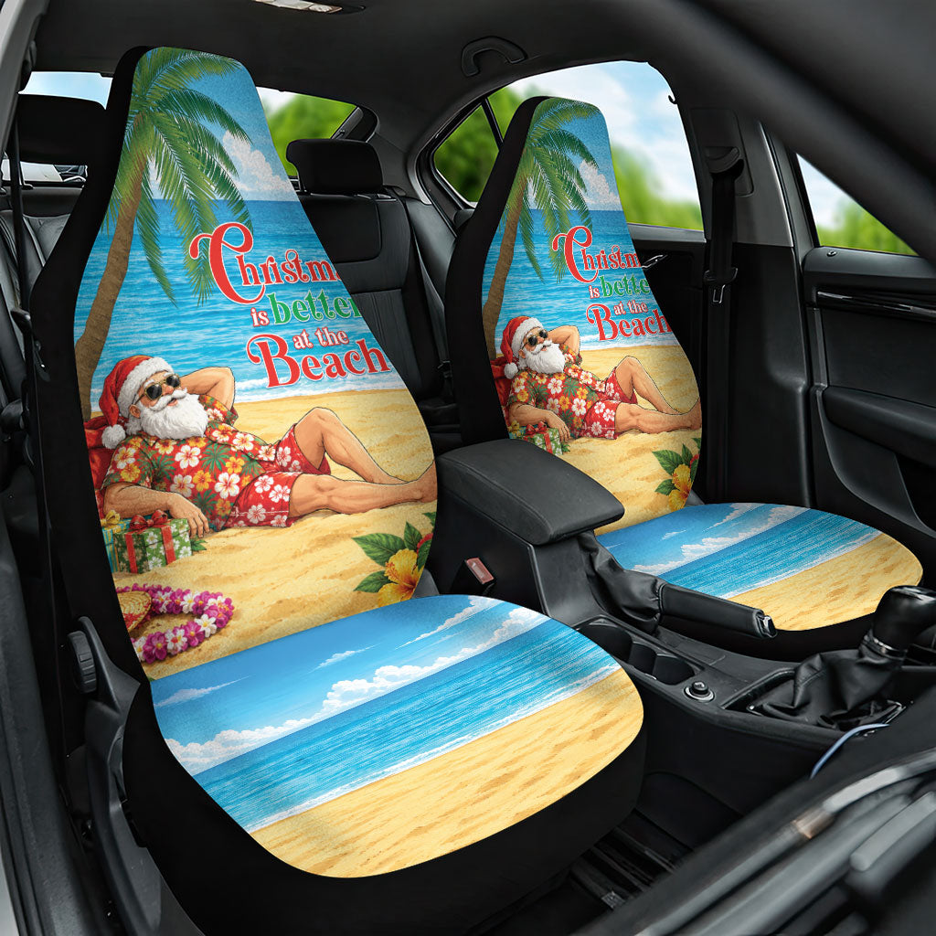 Hawaii Jolly Christmas Car Seat Cover Xmas Is Better At The Beach LT05 One Size Blue - Polynesian Pride