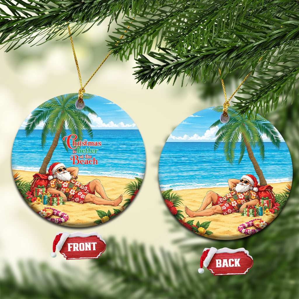 Hawaii Jolly Christmas Ceramic Ornament Xmas Is Better At The Beach