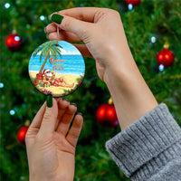 Hawaii Jolly Christmas Ceramic Ornament Xmas Is Better At The Beach