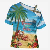 Hawaii Jolly Christmas Cross Shoulder Shirt Xmas Is Better At The Beach