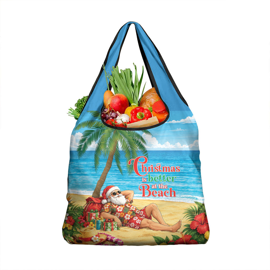 Hawaii Jolly Christmas Grocery Bag Xmas Is Better At The Beach LT05 1-pack One Size Blue - Polynesian Pride
