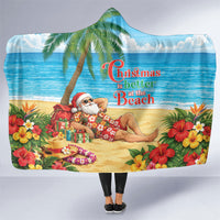 Hawaii Jolly Christmas Hooded Blanket Xmas Is Better At The Beach