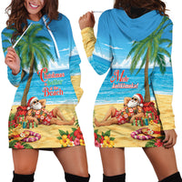Hawaii Jolly Christmas Hoodie Dress Xmas Is Better At The Beach LT05 - Polynesian Pride