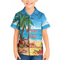 Hawaii Jolly Christmas Kid Hawaiian Shirt Xmas Is Better At The Beach LT05 Kid Blue - Polynesian Pride