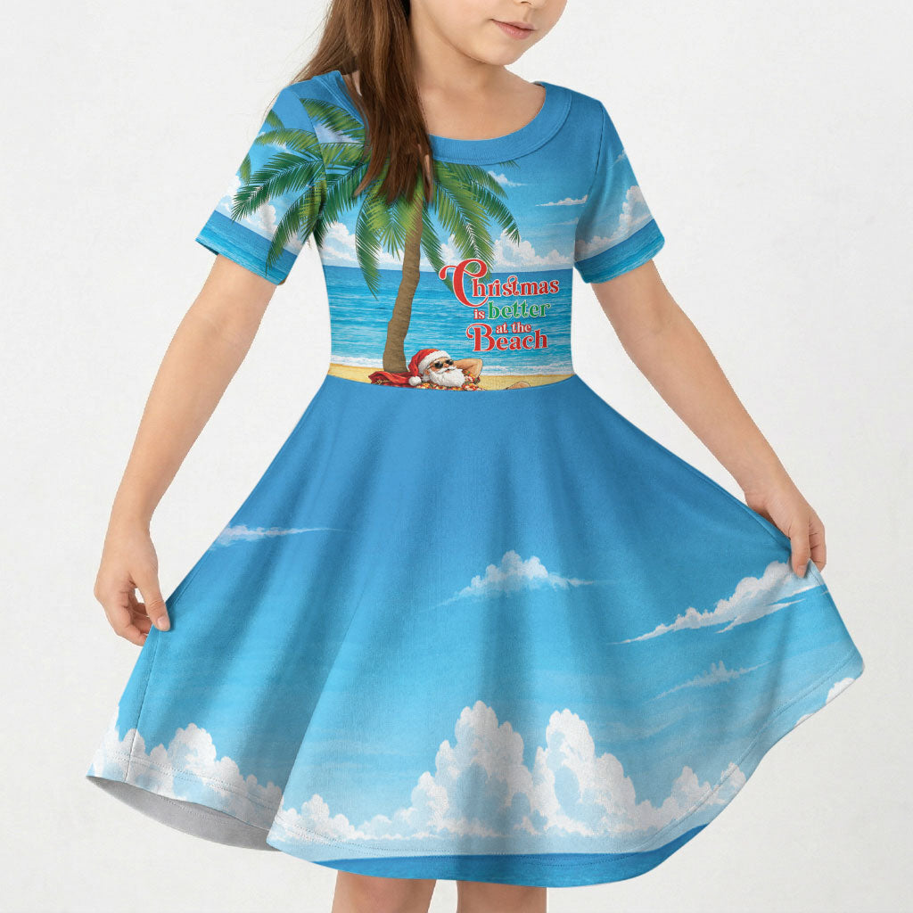 Hawaii Jolly Christmas Kid Short Sleeve Dress Xmas Is Better At The Beach
