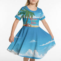 Hawaii Jolly Christmas Kid Short Sleeve Dress Xmas Is Better At The Beach
