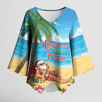 Hawaii Jolly Christmas Kimono Sleeve Blouse Xmas Is Better At The Beach
