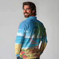 Hawaii Jolly Christmas Long Sleeve Polo Shirt Xmas Is Better At The Beach