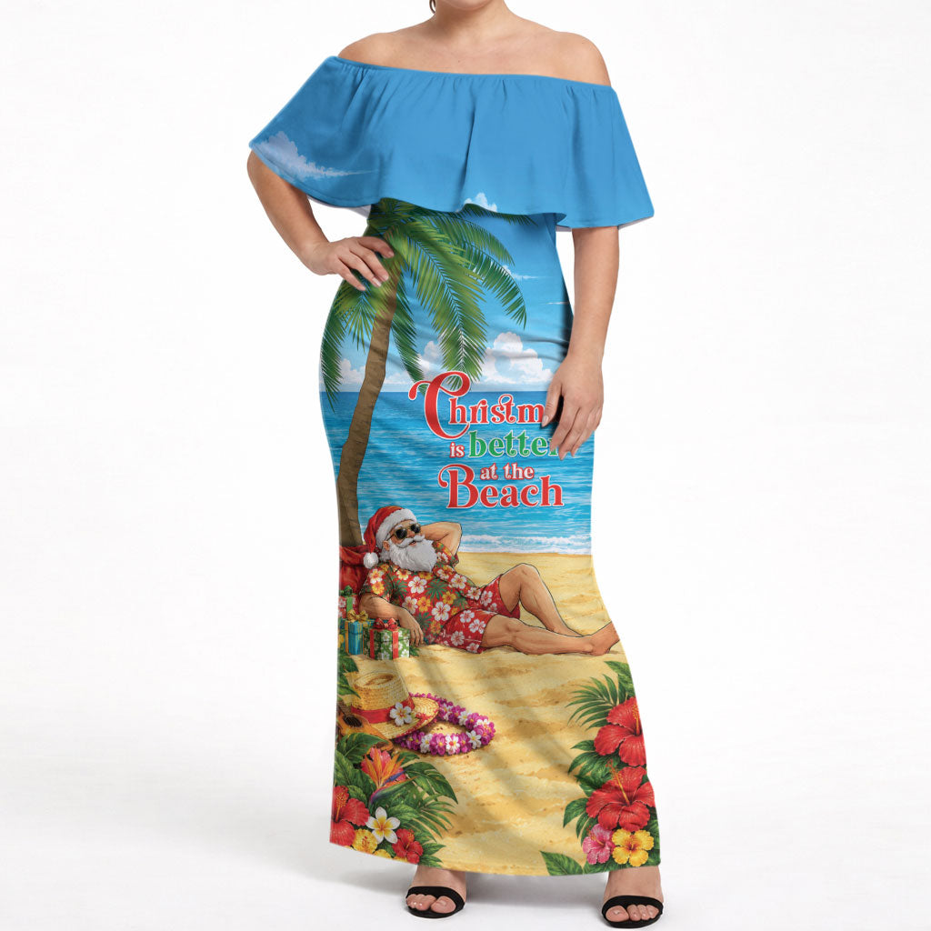 Hawaii Jolly Christmas Off Shoulder Maxi Dress Xmas Is Better At The Beach