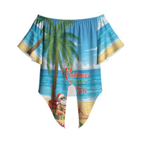 Hawaii Jolly Christmas Off Shoulder Wrap Waist Top Xmas Is Better At The Beach
