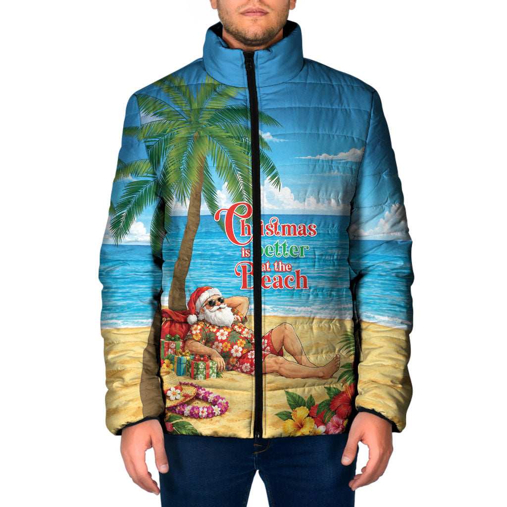 Hawaii Jolly Christmas Padded Jacket Xmas Is Better At The Beach