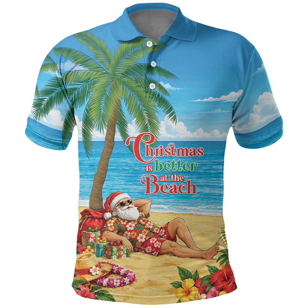 Hawaii Jolly Christmas Polo Shirt Xmas Is Better At The Beach