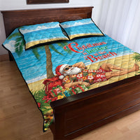 Hawaii Jolly Christmas Quilt Bed Set Xmas Is Better At The Beach