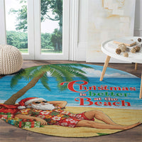 Hawaii Jolly Christmas Round Carpet Xmas Is Better At The Beach