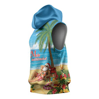 Hawaii Jolly Christmas Sleeveless Hoodie Xmas Is Better At The Beach