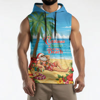 Hawaii Jolly Christmas Sleeveless Hoodie Xmas Is Better At The Beach