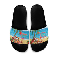 Hawaii Jolly Christmas Slide Sandals Xmas Is Better At The Beach