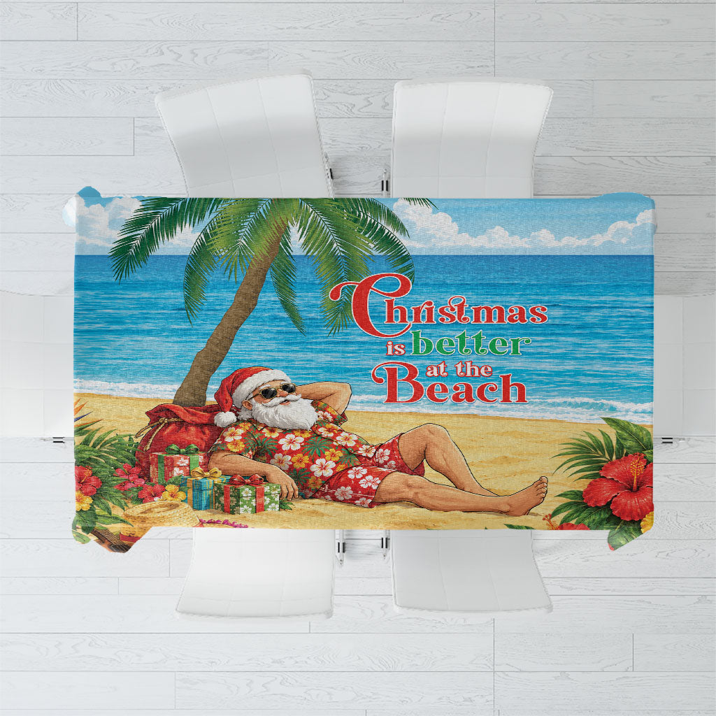 Hawaii Jolly Christmas Tablecloth Xmas Is Better At The Beach LT05 Blue - Polynesian Pride