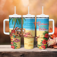 Hawaii Jolly Christmas Tumbler With Handle Xmas Is Better At The Beach