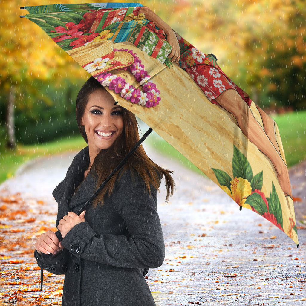 Hawaii Jolly Christmas Umbrella Xmas Is Better At The Beach