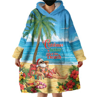 Hawaii Jolly Christmas Wearable Blanket Hoodie Xmas Is Better At The Beach