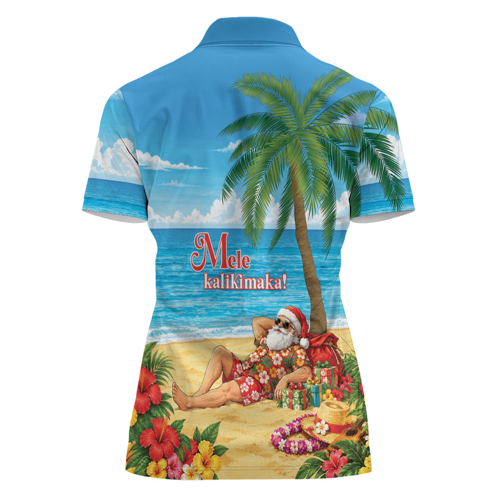 Hawaii Jolly Christmas Women Polo Shirt Xmas Is Better At The Beach LT05 - Polynesian Pride